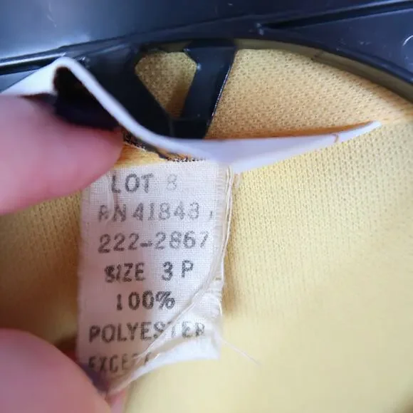 Vintage 70s JCPenney Yellow Bell Bottom Flare Jumpsuit Disco XS - Picture 7 of 9